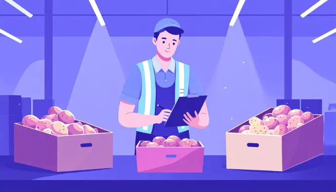 a man inspecting crops