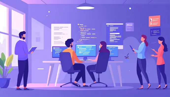 a team of developers doing coding