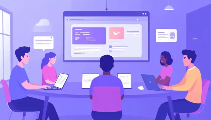 people at a table doing testing and training