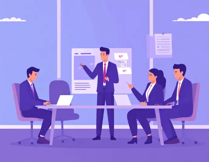 a group of people making a decision