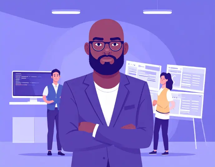 a man looks serious about vendor management