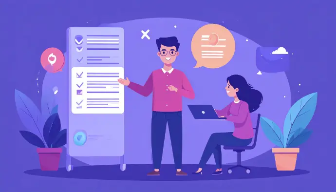 a person is standing at a checklist simulating testing